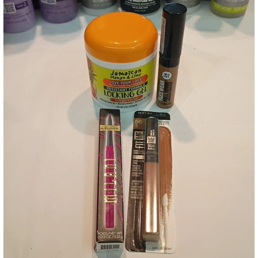 4x Discounted Cosmetics LOT - Lip Liner, Hair Gel, Concealer, Maybelline Milani‎